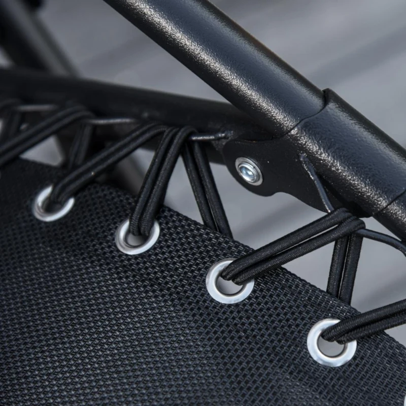 Outsunny Outdoor Zero Gravity Reclining Lounger Chair with Canopy Shade, Side Tray, Cupholder, Black