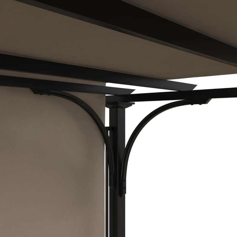 Outsunny 10' x 10' Outdoor Pergola Patio Gazebo Canopy Sun Shelter, Steel Frame, Beige