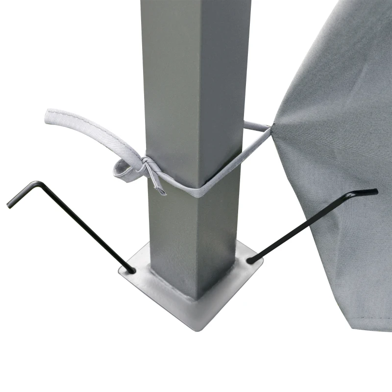 Outsunny 13'L x 10'W x 8.7'H Patio Gazebo Outdoor 2-Tiers Garden Canopy Yard Sunshade Shelter with Curtains, Grey