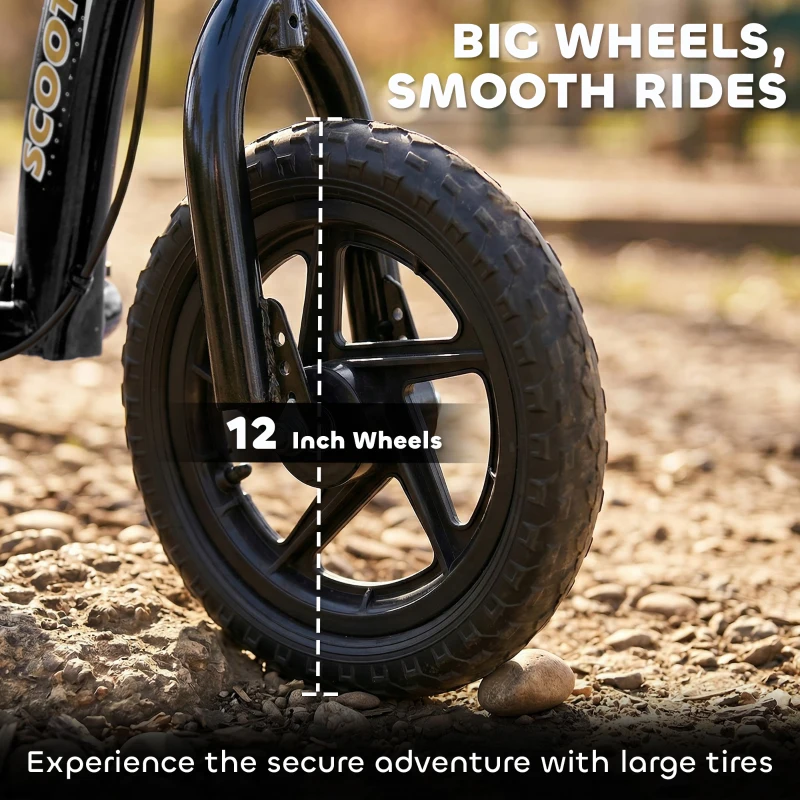 HOMCOM Adjustable Kids Pro Stunt Scooter Children Street Bike Bicycle Ride On with 12” Tire (Black)