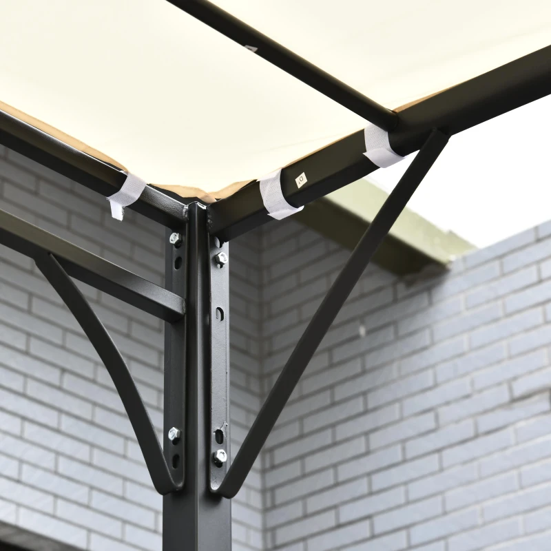 Outsunny Portable Gazebo 10x10 Steel Patio Outdoor Sun Shelter for Porch, Patio & Yard, Weather-resistan, Cream White