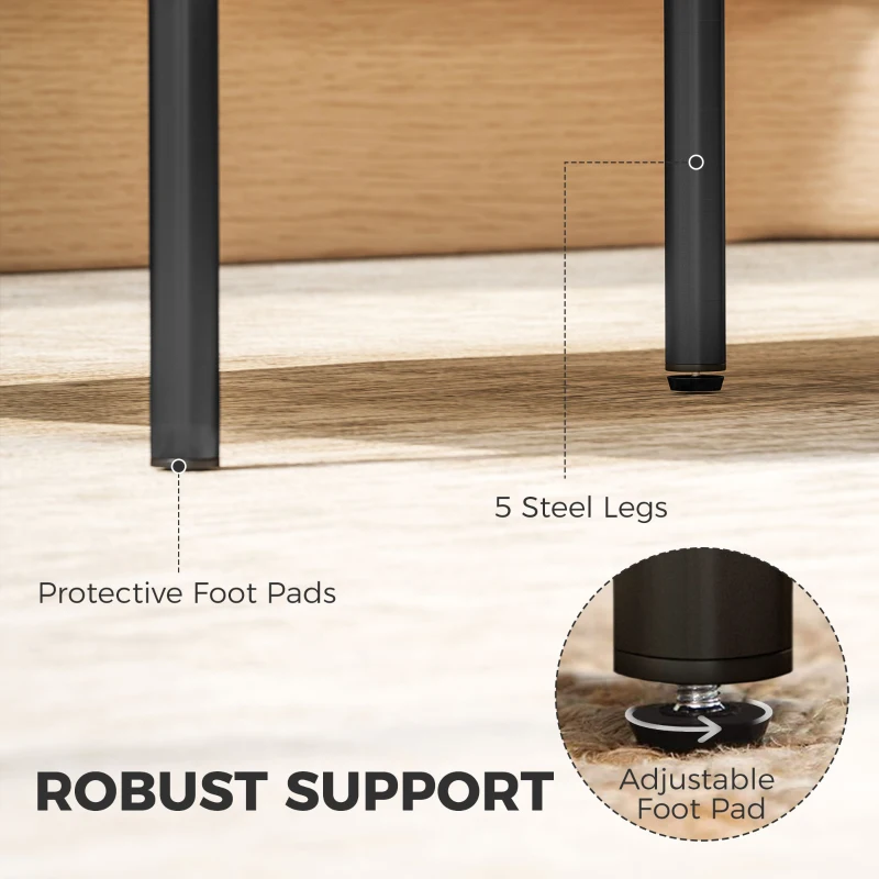 HOMCOM Nordic Side Table with Fluted Tambour Sliding Doors and Steel Legs, Coffee Table with Storage for Living Room, Black