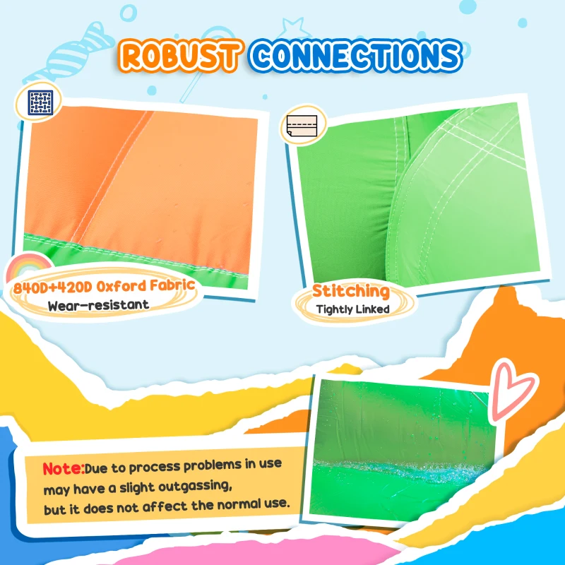 Outsunny 7-in-1 Inflatable Water Slide, Kids Castle Bounce House Includes Slide, trampoline, Pool, Water Cannon, Ball-target, Boxing Post, Tunnel with Carry Bag, Repair Patches, 750W Air Blower