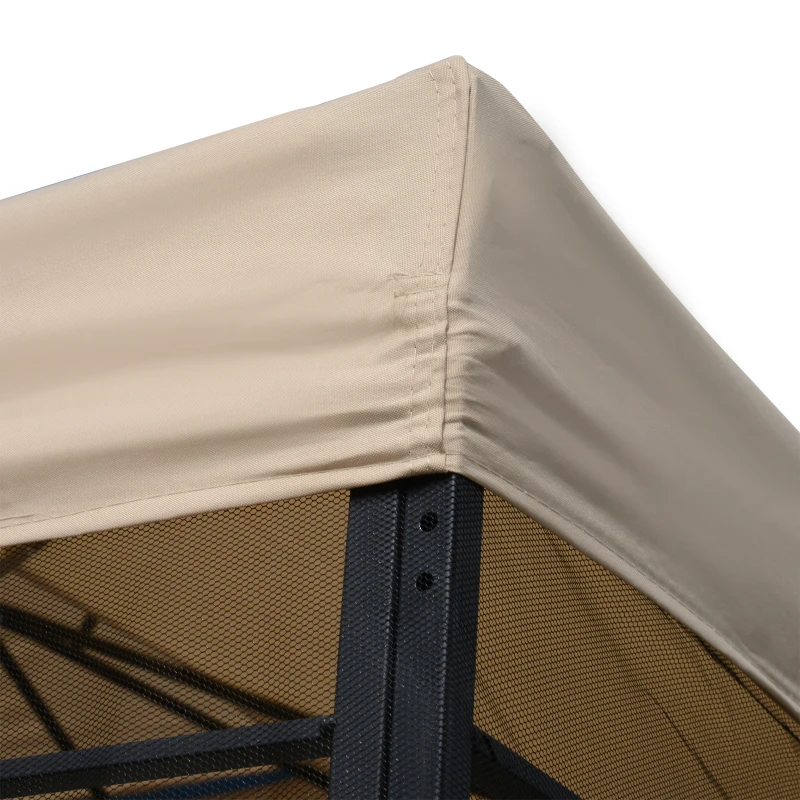 Outsunny 10x10ft Patio Gazebo, Outdoor Double Top Pavilion Canopy, Garden Event Party Tent Shelter, Yard Sun Shade Steel Frame w/ Mosquito Netting and Storage Tray