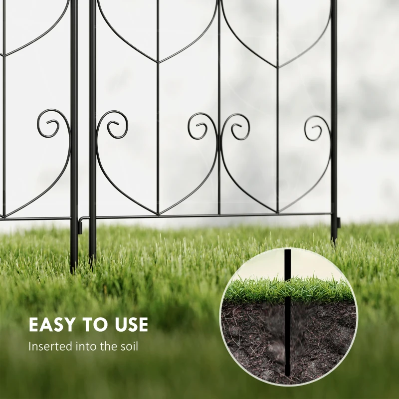 Outsunny Set of 2 Metal Garden Trellis, Decorative Trellis Panels, Bird Design, 180 x 50 cm, Black