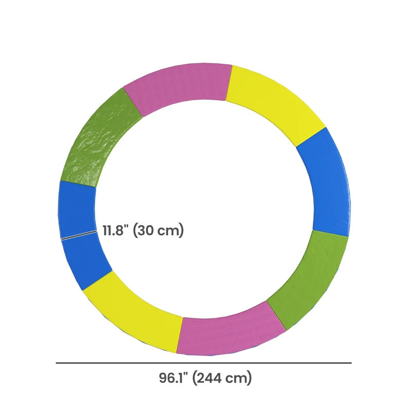 Soozier 8FT Trampoline Spring Cover, Trampoline Pad Replacement, Waterproof and Tear-Resistant, All-Weather Trampoline Accessories, Multi-Colored