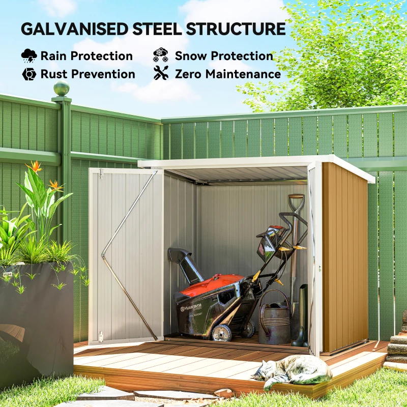 Outsunny 5' x 3' Metal Garden Storage Shed, Tool House with Double Doors for Backyard, Patio, Lawn