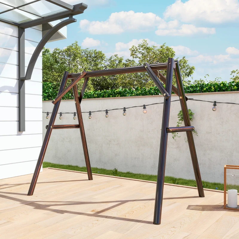 Outsunny 660 lbs Porch Swing Frame, A-Frame Hanging Chair Stand Only for DIY Painting, Swing Chair Stand for Backyard, Patio