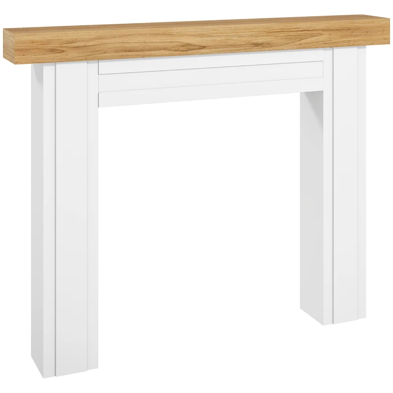 HOMCOM Modern Fireplace Mantel, Freestanding Fireplace Surround with Leg for Electric Fireplaces, 51.2" W x 40.6" H, Natural Wood