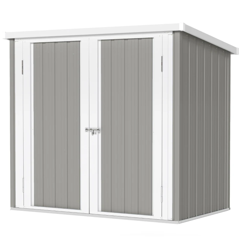 Outsunny 5' x 3' Metal Garden Storage Shed, Tool House with Double Doors for Backyard, Patio, Lawn