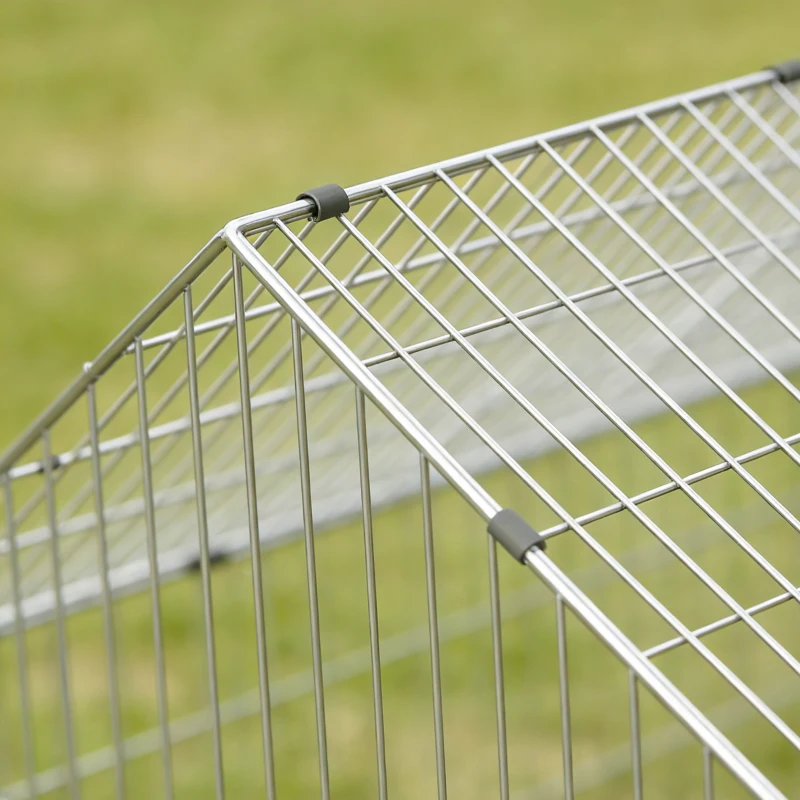 PawHut Metal Chicken Coop with Cover for Backyard Small Animals Duck Rabbit, 71" x 29.5" x 29.5", Black