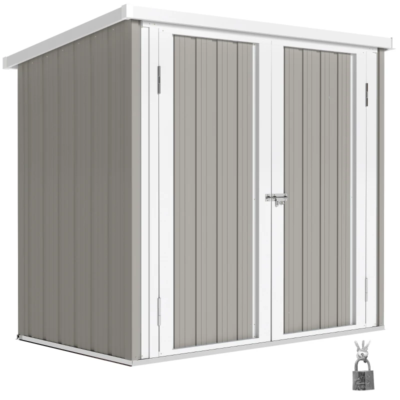 Outsunny 5' x 3' Metal Garden Storage Shed, Tool House with Double Doors for Backyard, Patio, Lawn
