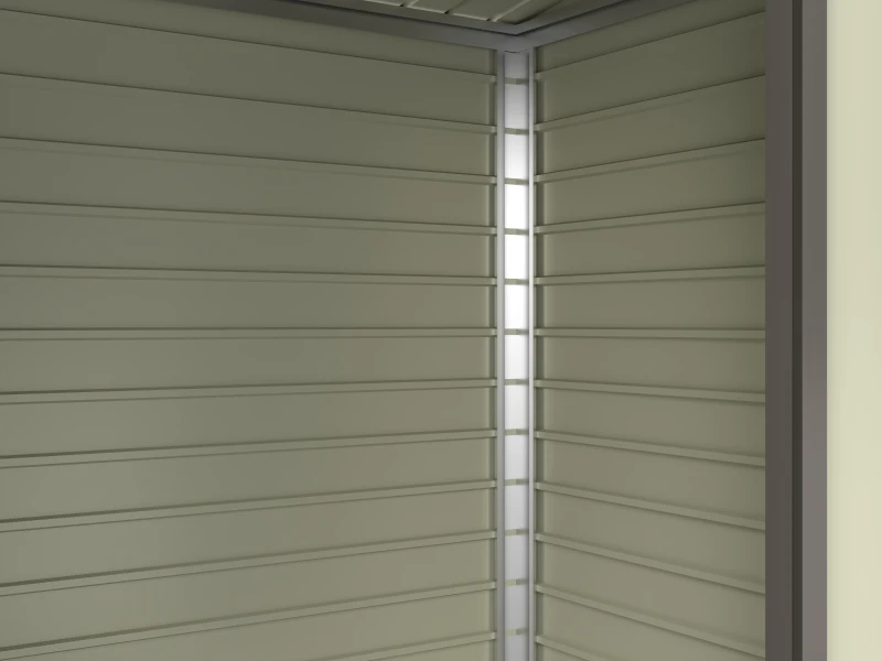 Outsunny 8 x 4FT Galvanized Garden Storage Shed, Metal Outdoor Shed with Double Doors and 2 Vents, Light Grey