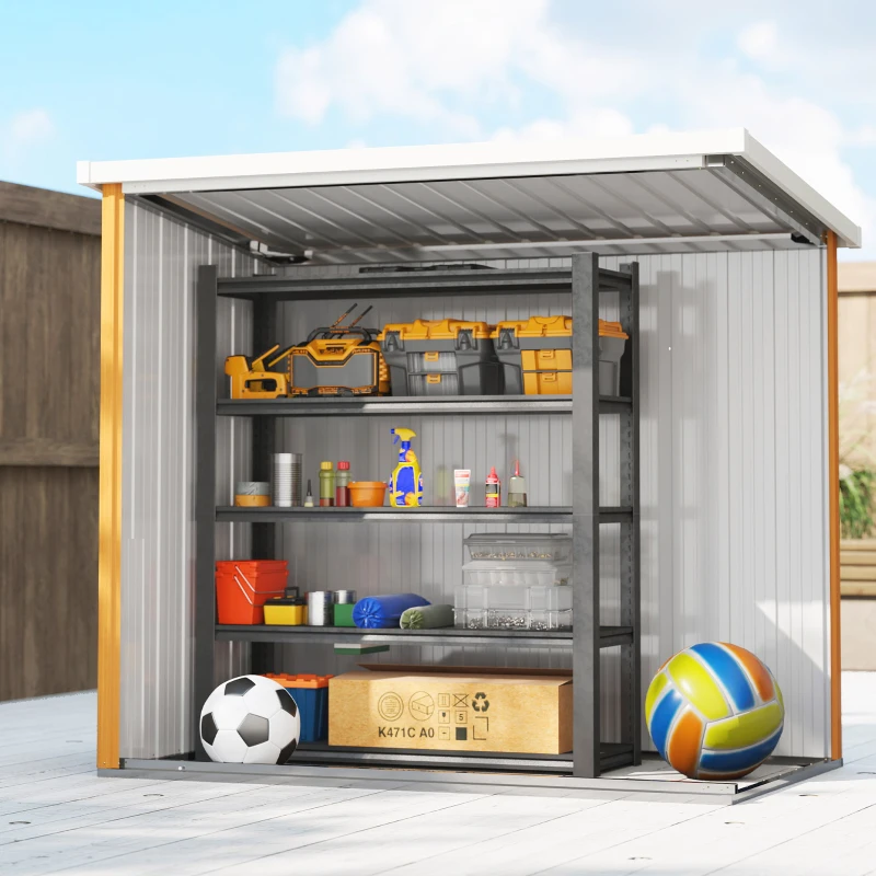 Outsunny 5' x 3' Metal Garden Storage Shed, Tool House with Double Doors for Backyard, Patio, Lawn