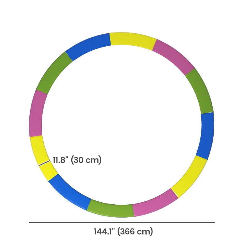 Soozier 12FT Trampoline Spring Cover, Trampoline Pad Replacement, Waterproof and Tear-Resistant, All-Weather Trampoline Accessories, Multi-Colored