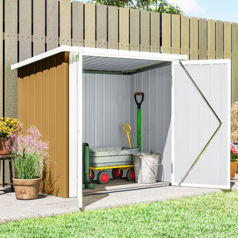 Outsunny 5' x 3' Metal Garden Storage Shed, Tool House with Double Doors for Backyard, Patio, Lawn