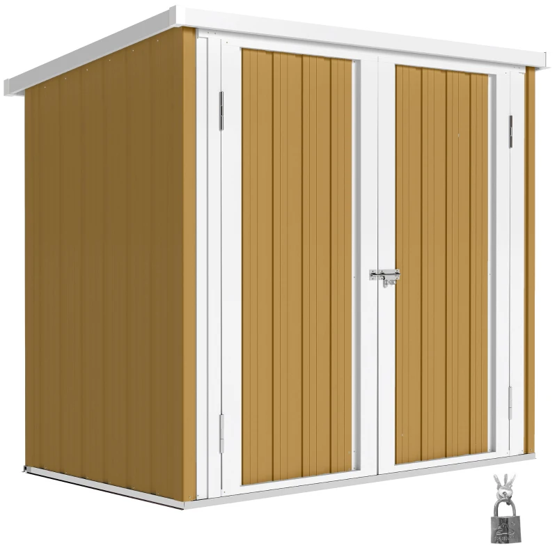 Outsunny 5' x 3' Metal Garden Storage Shed, Tool House with Double Doors for Backyard, Patio, Lawn