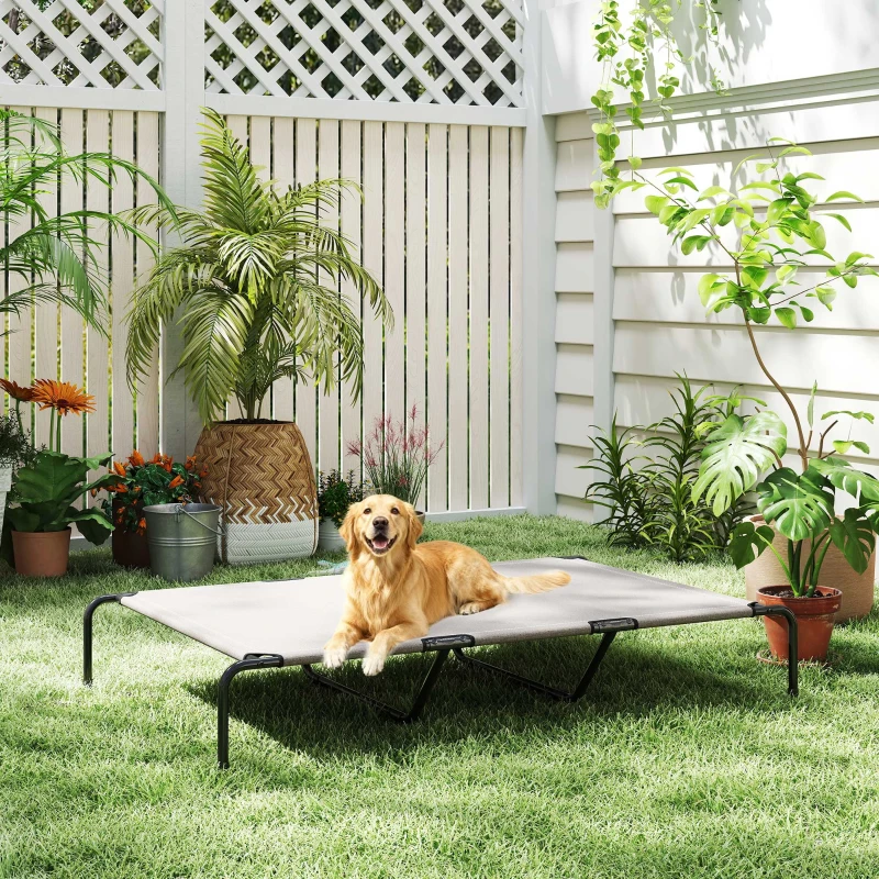 PawHut Elevated Dog Bed for Large Breeds Beige 60"L