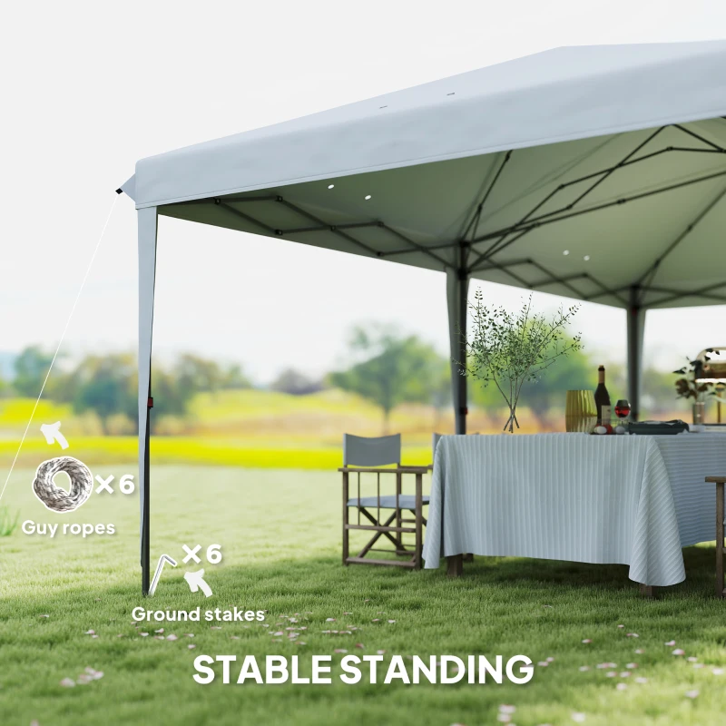 Outsunny 10' x 19' Pop Up Tent Garden Outdoor Party Tent Easy Set Up Gazebo Canopy Market Event Sunshade White
