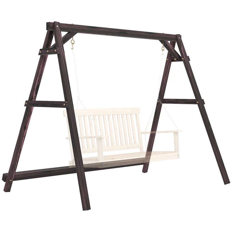 Outsunny Porch Swing Frame, Heavy Duty A-Frame Hanging Chair Stand Only with Reinforced Bars for Porch, Garden, Backyard