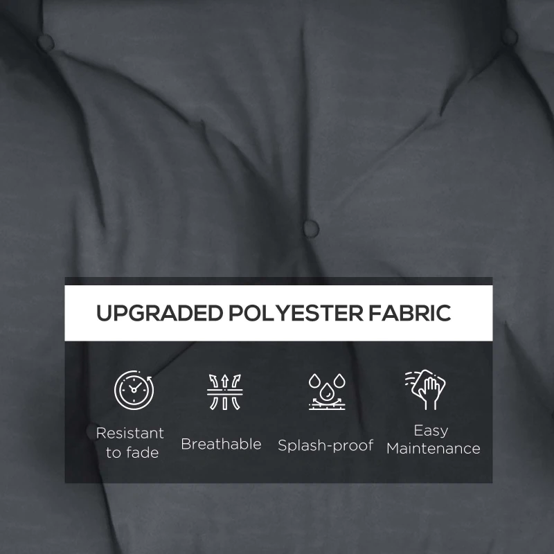 Outsunny 2 Seater 6" Thick Outdoor Seat Cushions with Back Cushion for Pallet, Loveseat Outdoor Furniture Cushions, Dark Grey