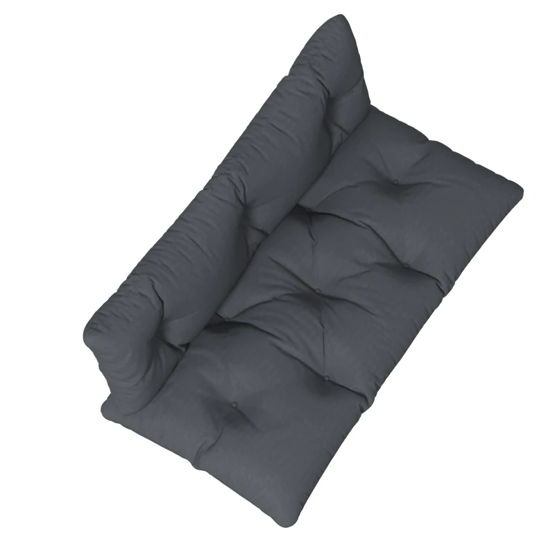 Outsunny 2 Seater 6" Thick Outdoor Seat Cushions with Back Cushion for Pallet, Loveseat Outdoor Furniture Cushions, Dark Grey