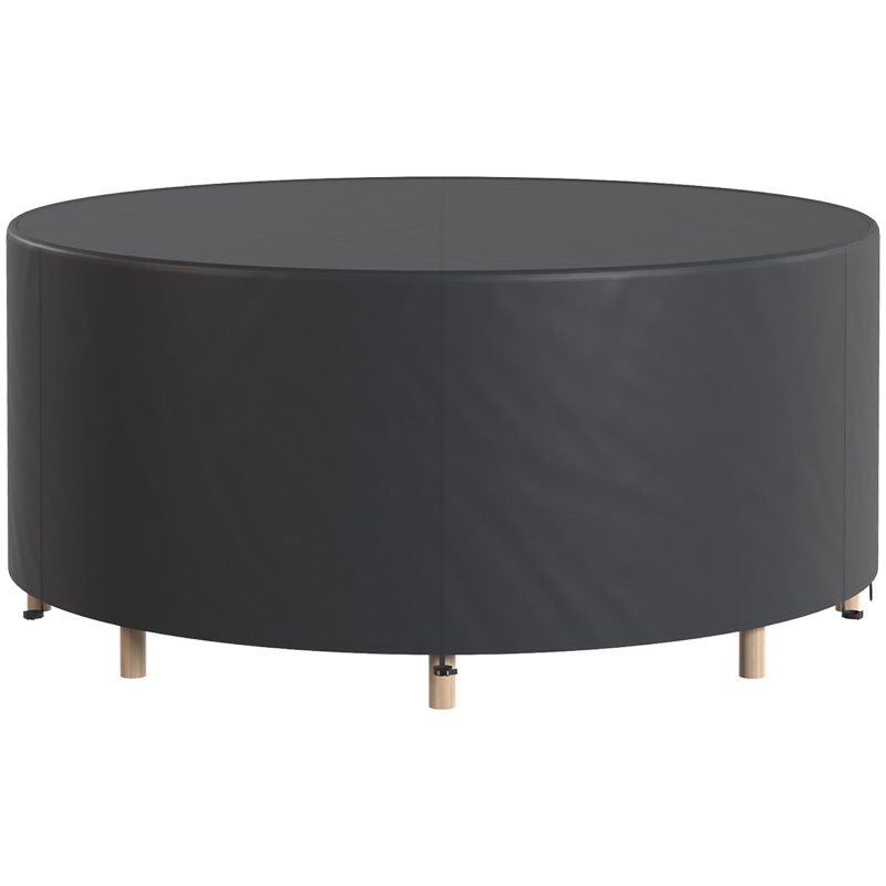 Outsunny Heavy Duty Outdoor Patio Furniture Cover, Waterproof Round Table Cover for Weather Protection 84.3" Dia. x 27.6"H, Black