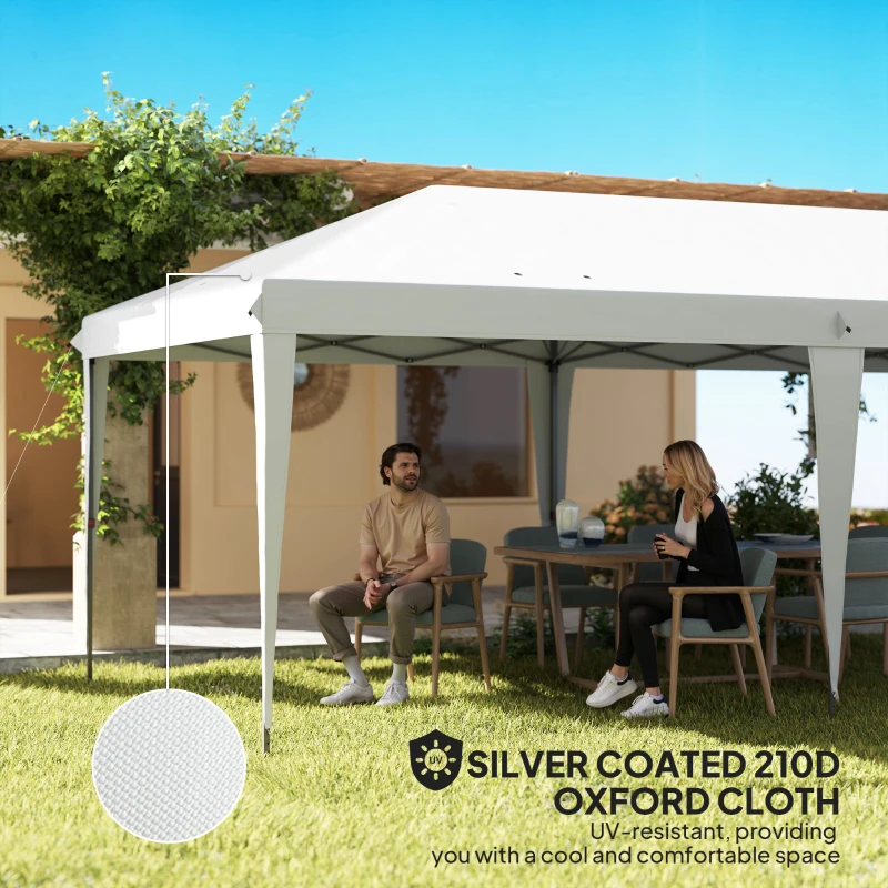 Outsunny 10' x 19' Pop Up Tent Garden Outdoor Party Tent Easy Set Up Gazebo Canopy Market Event Sunshade White