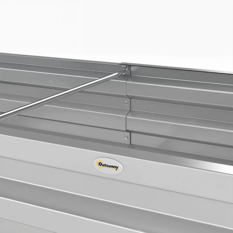 Outsunny Galvanized Raised Garden Bed, Outdoor Planter Box for Vegetables, Flowers, Herbs, 4' x 2' x 1', Silver