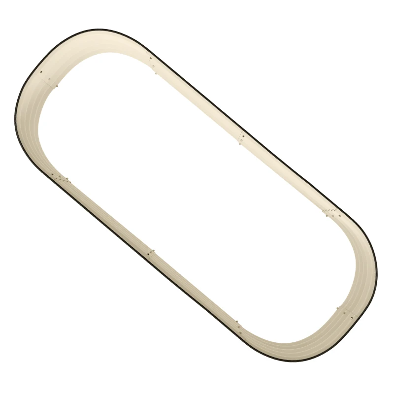 Outsunny 4.9' x 2' x 1' Galvanized Raised Garden Bed Kit, Metal Planter Box with Safety Edging, Cream