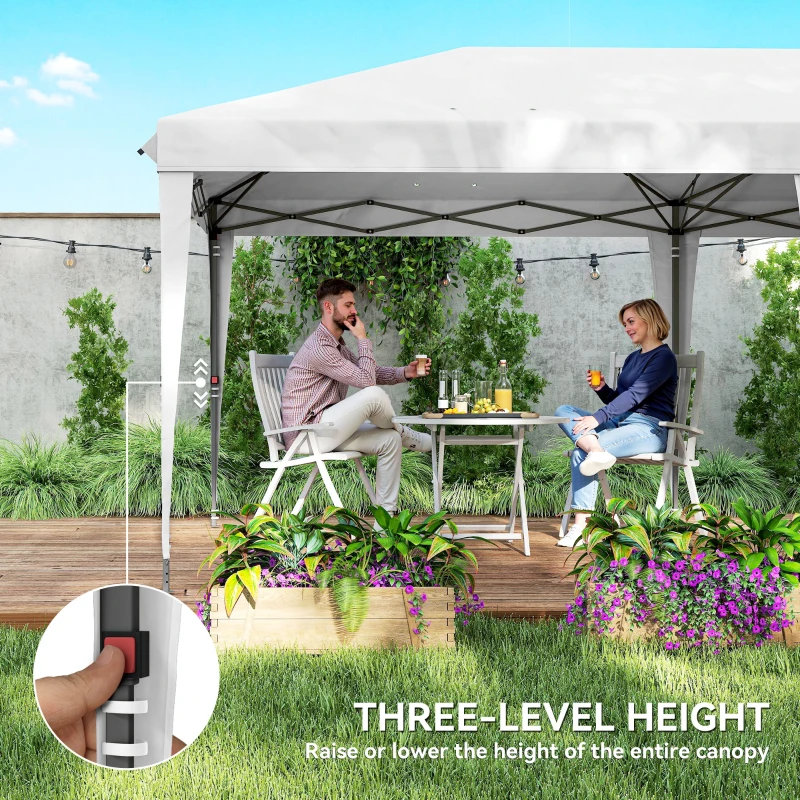 Outsunny 10' x 20' Pop Up Canopy Tent with 4 Sidewalls, Instant Gazebo with Carry Bag for Garden, Patio, White