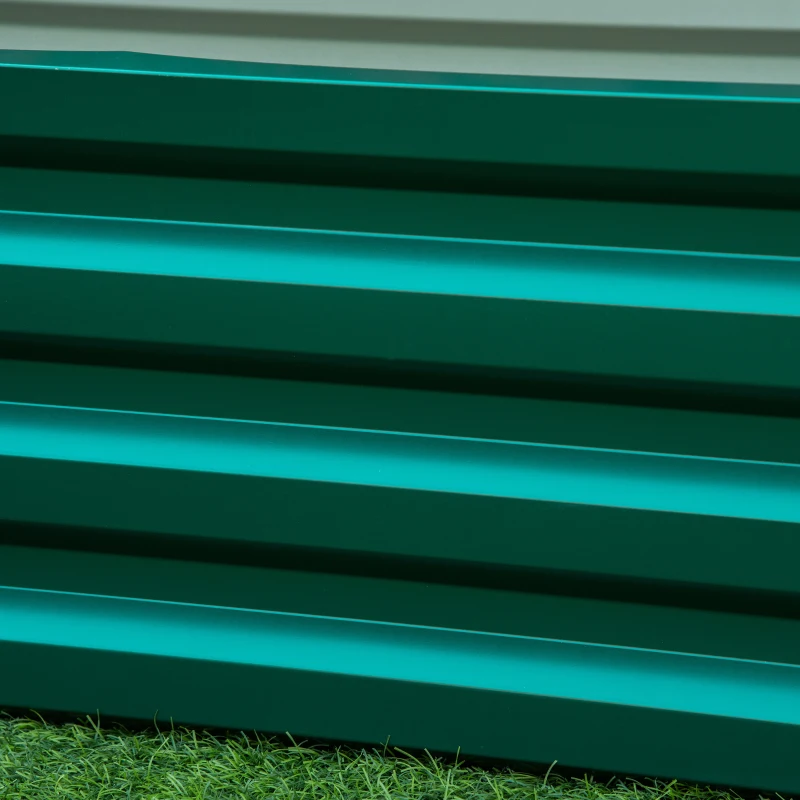 Outsunny Galvanized Raised Garden Bed, Outdoor Planter Box for Vegetables, Flowers, Herbs, 4' x 2' x 1', Dark Green