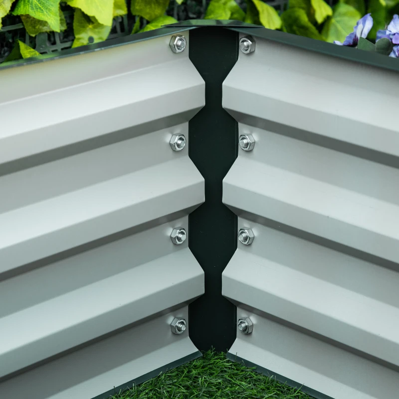 Outsunny Galvanized Raised Garden Bed, Outdoor Planter Box for Vegetables, Flowers, Herbs, 4' x 2' x 1', Dark Green