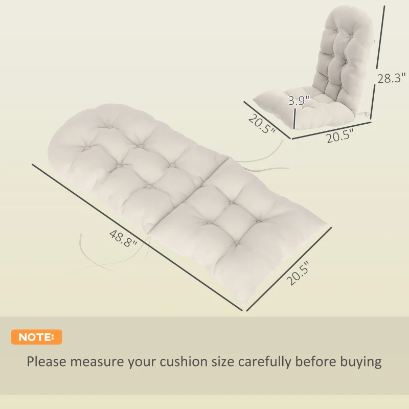 Outsunny Adirondack Chair Cushions Set of 2, Tufted High Back Patio Non-Slip Cushions for Adirondack Chairs, Beige