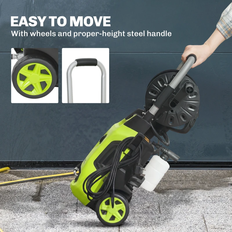 Outsunny Electric Pressure Washer, 2176 PSI High Pressure Washer with 20 ft Outlet Hose, Adjustable Nozzle, 1.9GPM Power Washer