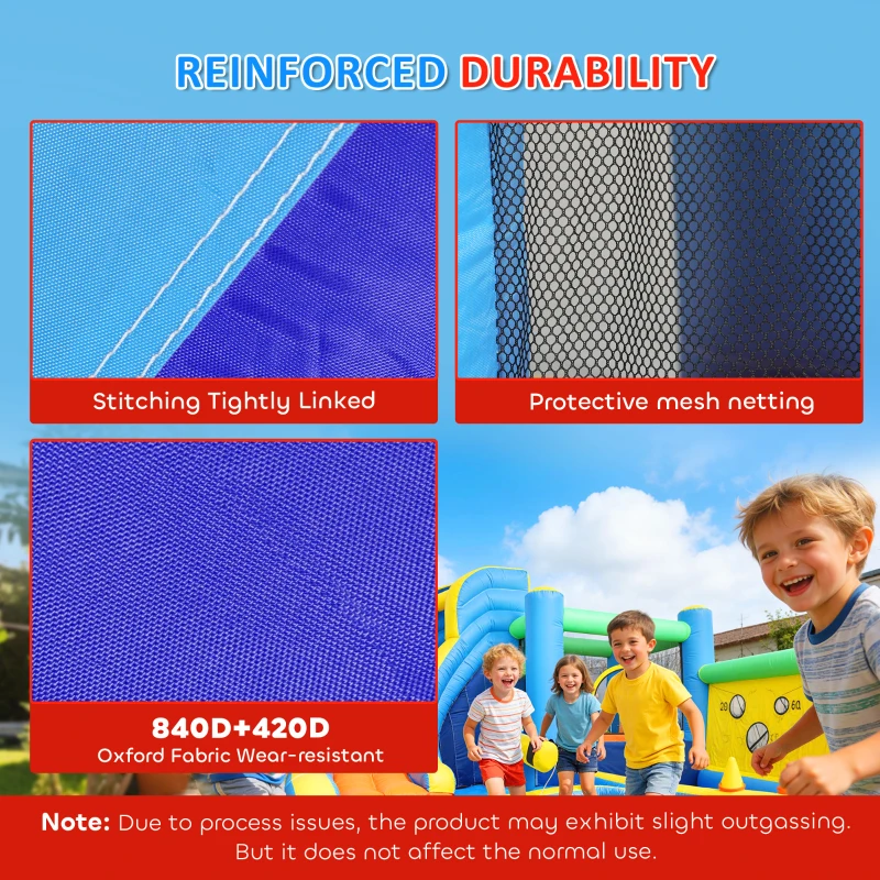 Qaba Bouncy Castle for Kids, Inflatable Bounce House with Slide, Pool (Ball Pit), Ball Shooting and Blower for Indoor Outdoor