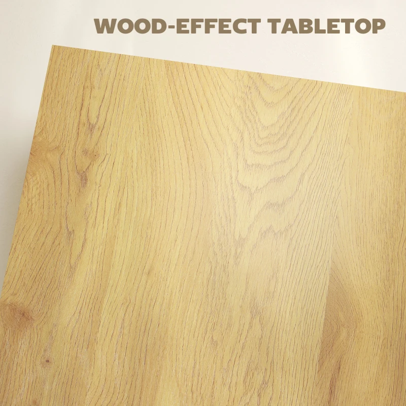 HOMCOM Square Coffee Table, Center Table with 1.6" Thick Tabletop, Light Brown