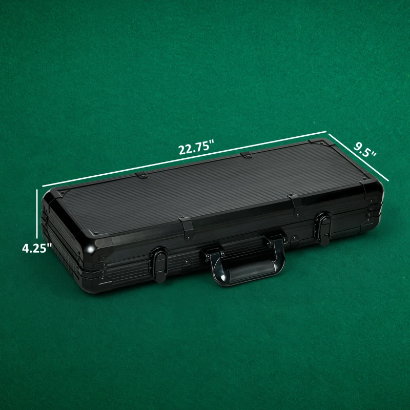 Soozier 500PCs 14 Gram Clay Poker Chips Set Casino Poker Chips with Aluminum Case, Playing Cards, Dealer Button, 5 Dices