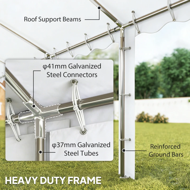 Outsunny 20' x 40' Party Tent, Outdoor Canopy Tent with Removable Sidewalls, 12 Windows for Parties, Wedding, Events, BBQ, White