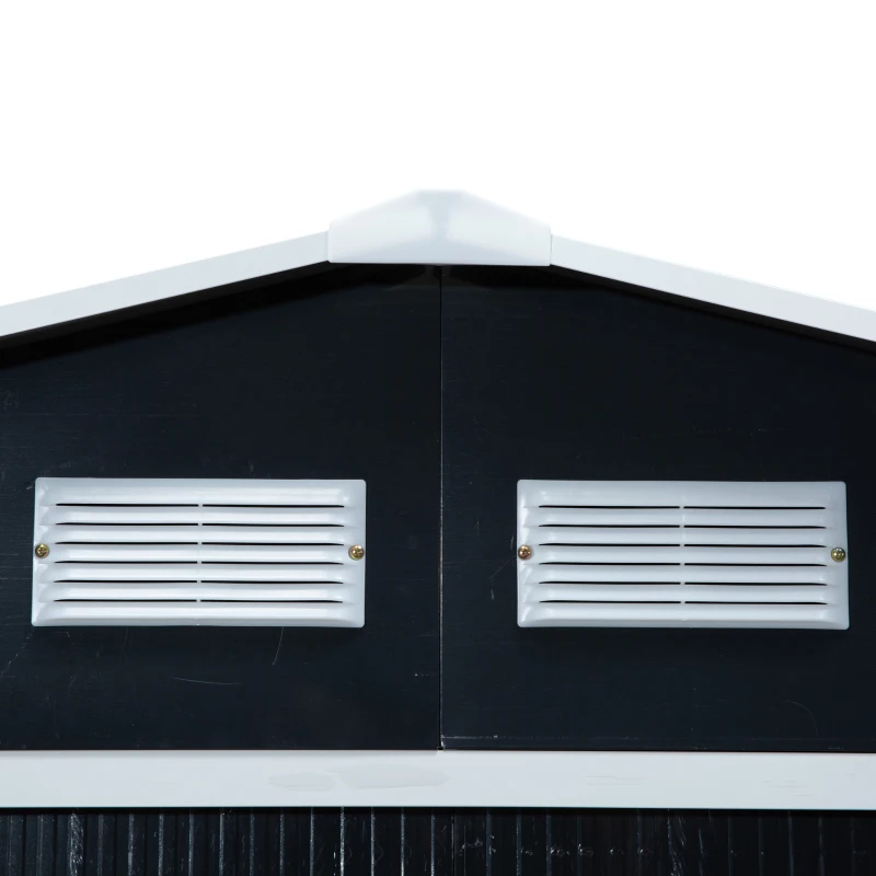 Outsunny 9.1'x6.4'x6.3' Garden Storage Shed w/ Foundation Kit Metal Tool Storage House w/ Double Doors Dark Grey