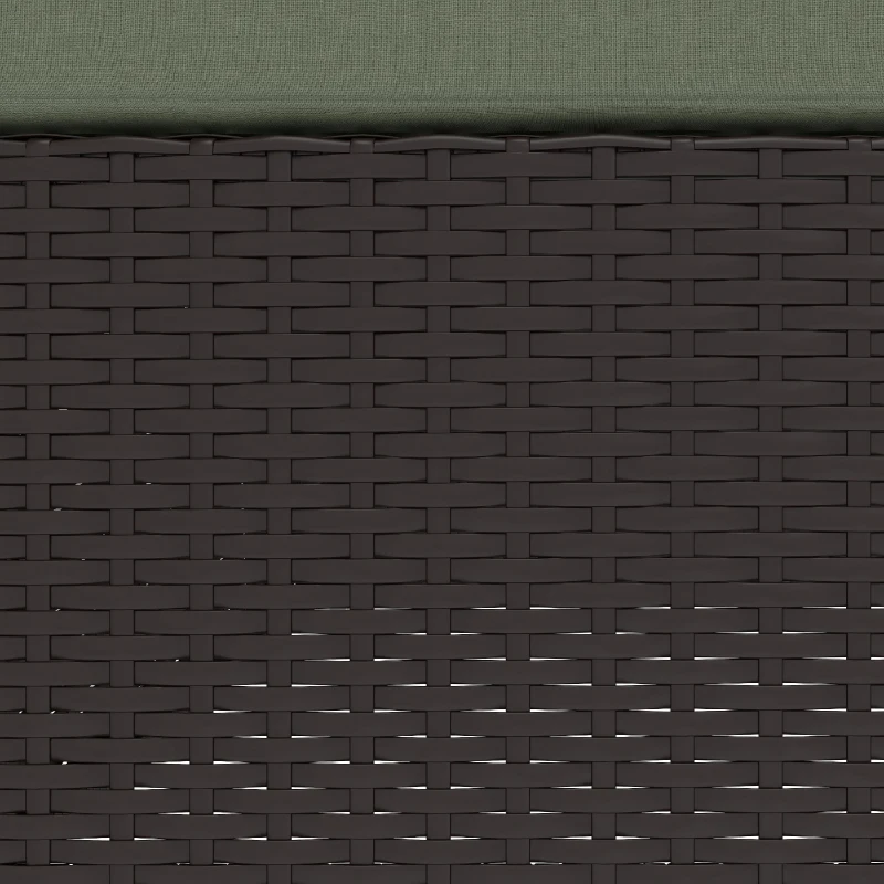 Outsunny 7 Pieces Outdoor Rattan Furniture Set, Patio Wicker Sectional Conversation Sofa Set, Light Green