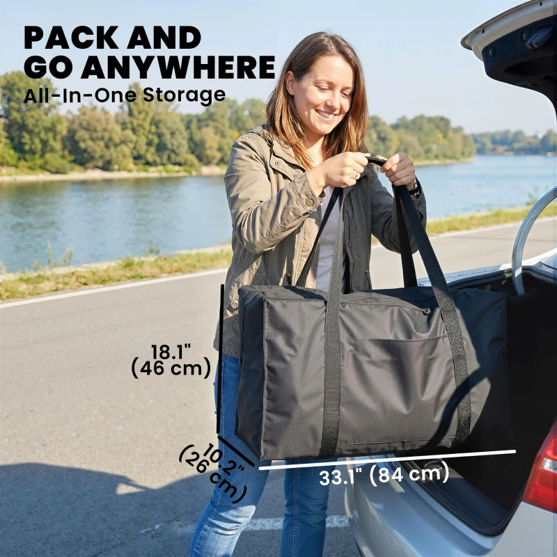 Outsunny 12'6"x37" Inflatable Paddle Board, 506lbs Wide Blow Up Kayak with 2 Aluminum Paddles, Seats and Fins, Yellow and Grey