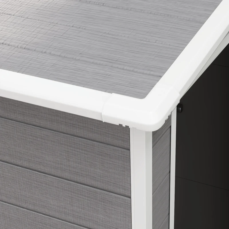 Outsunny Small 4x5 Garden Shed with Window Lockable for Garden Tool Storage Grey