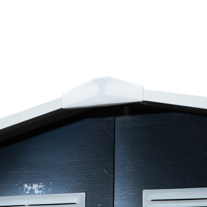 Outsunny 9.1'x6.4'x6.3' Garden Storage Shed w/ Foundation Kit Metal Tool Storage House w/ Double Doors Dark Grey