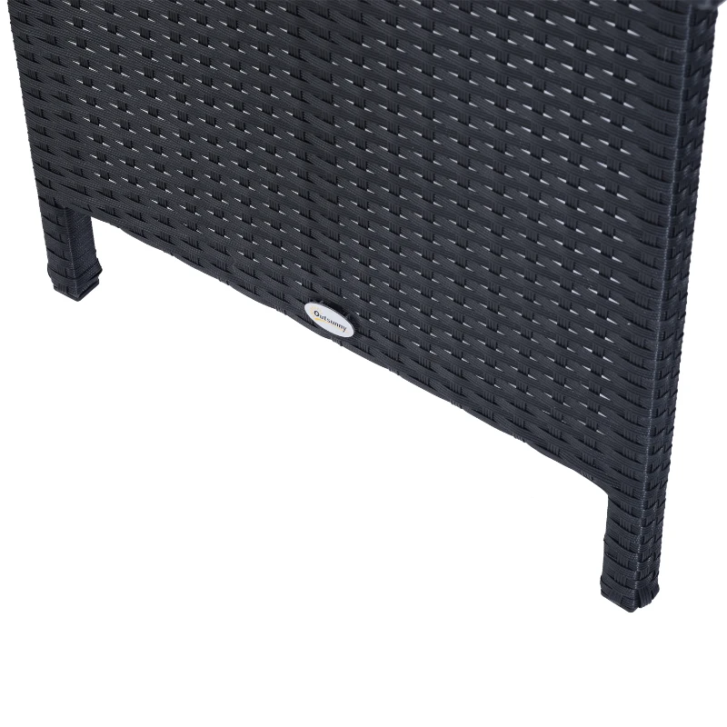 Outsunny 6pcs Outdoor Rattan Sofa Set Garden Wicker Sectional Couch Furniture Set with Dining Table and Chair White