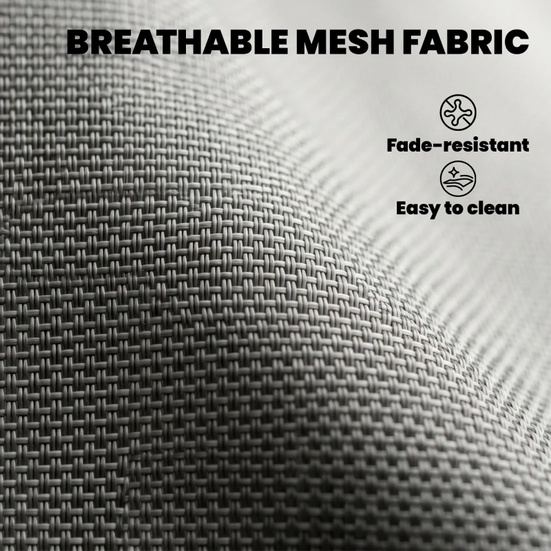 Outsunny C Spring Motion Patio Chairs Set of 2 with Curved High Backrest, Armrest, All Weather Breathable Fabric, Metal Frame