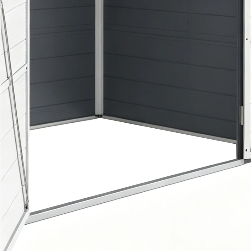 Outsunny 8' x 6' Plastic Garden Storage Shed with Latch Door, Vents, Sloped Roof, Light Grey