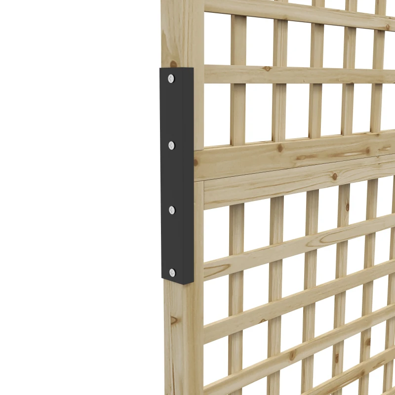 Outsunny Wood Planter with Trellis for Vine Climbing, Raised Garden Bed, Privacy Screen for Backyard, Patio, Deck, Natural Wood