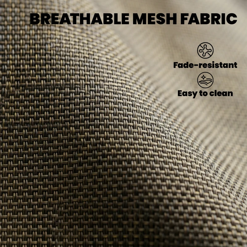 Outsunny C Spring Motion Patio Chairs Set of 2 with Curved High Backrest, Armrest, All Weather Breathable Fabric, Metal Frame