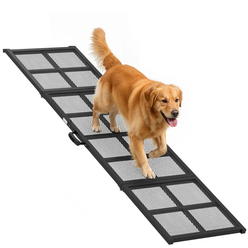 PawHut Dog Car Ramp, 75" x 20" Extra Long and Wide, Non-Slip Surface, Folding Portable Pet Ramp for Large, Small & Senior Dogs